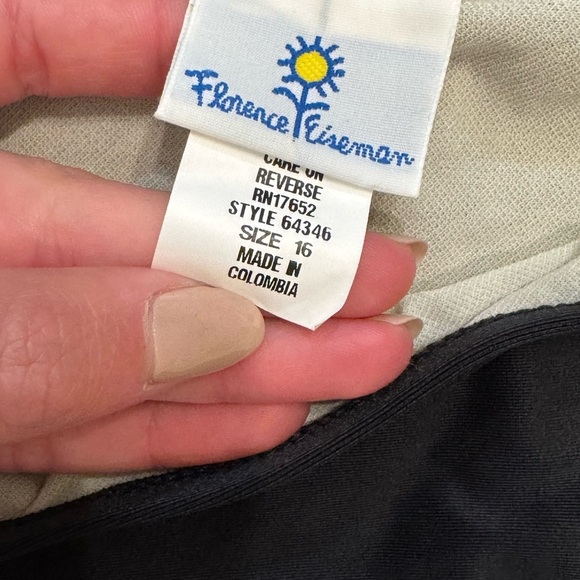 NWT Florence Eiseman Black Swim Suit Bikini Girl’s Bathing Embellished Flower - Picture 6 of 8